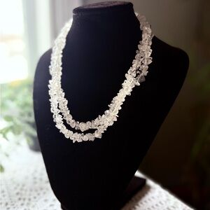 Genuine Semi-Precious Quartz Necklace w Velvet Bag 80s Earthy Glam Avon NIB 11